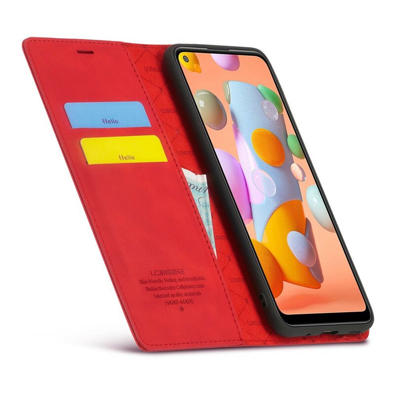 Folio-fodral Samsung Galaxy M11 Läderfodral Lc.imeeke Lädereffekt