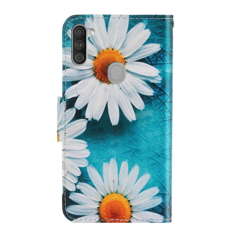 Folio-fodral Samsung Galaxy M11 Med Kedjar Thong Daisies