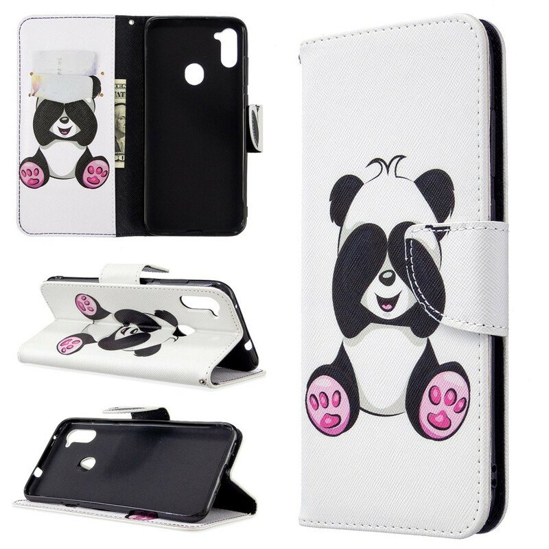 Folio-fodral Samsung Galaxy M11 Panda Kul