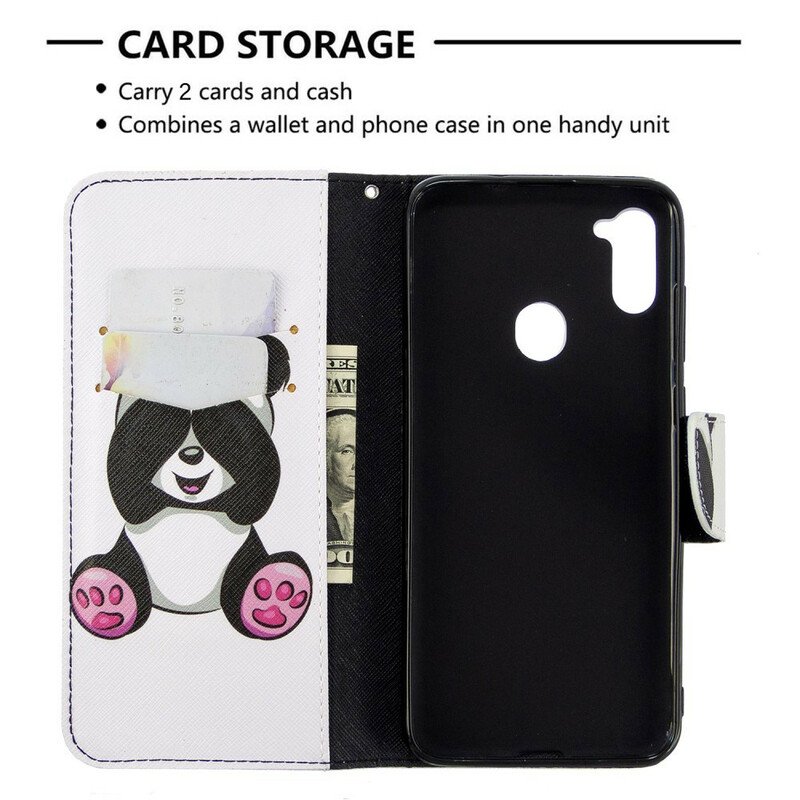 Folio-fodral Samsung Galaxy M11 Panda Kul