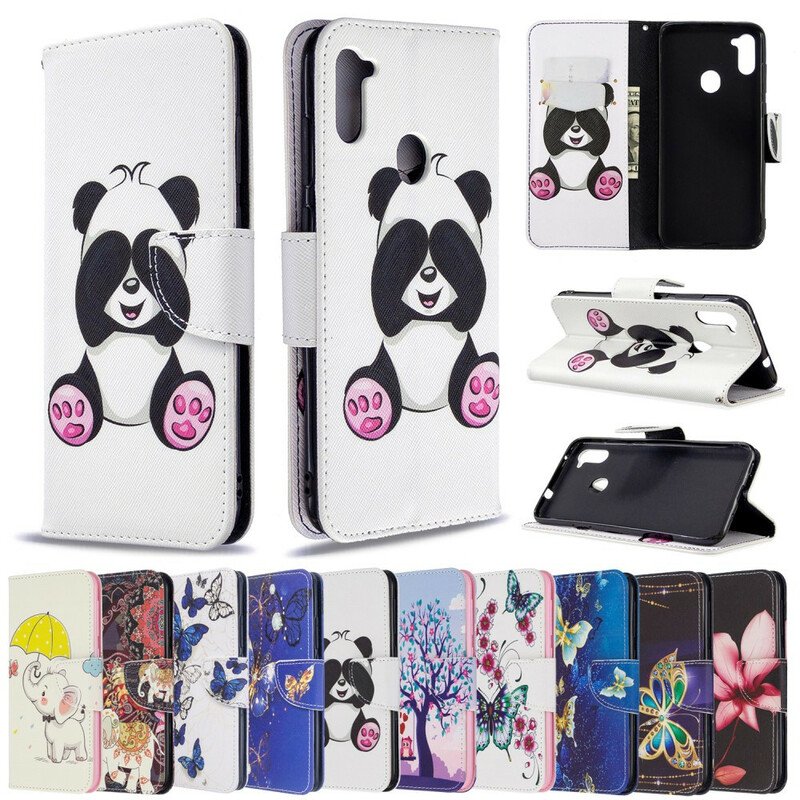 Folio-fodral Samsung Galaxy M11 Panda Kul