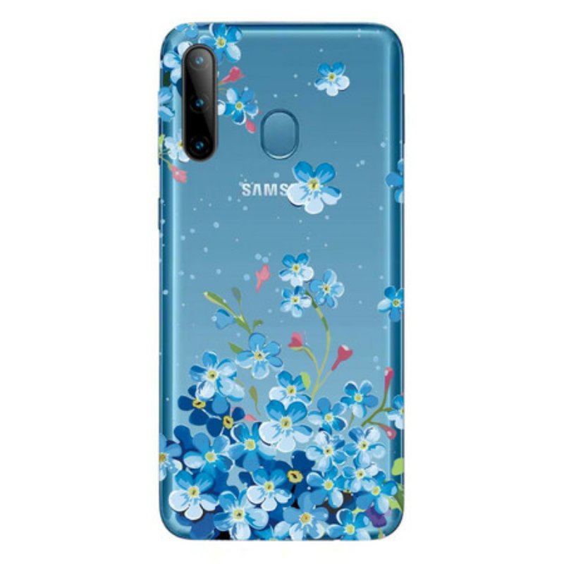 Mobilskal Samsung Galaxy M11 Blå Blommor