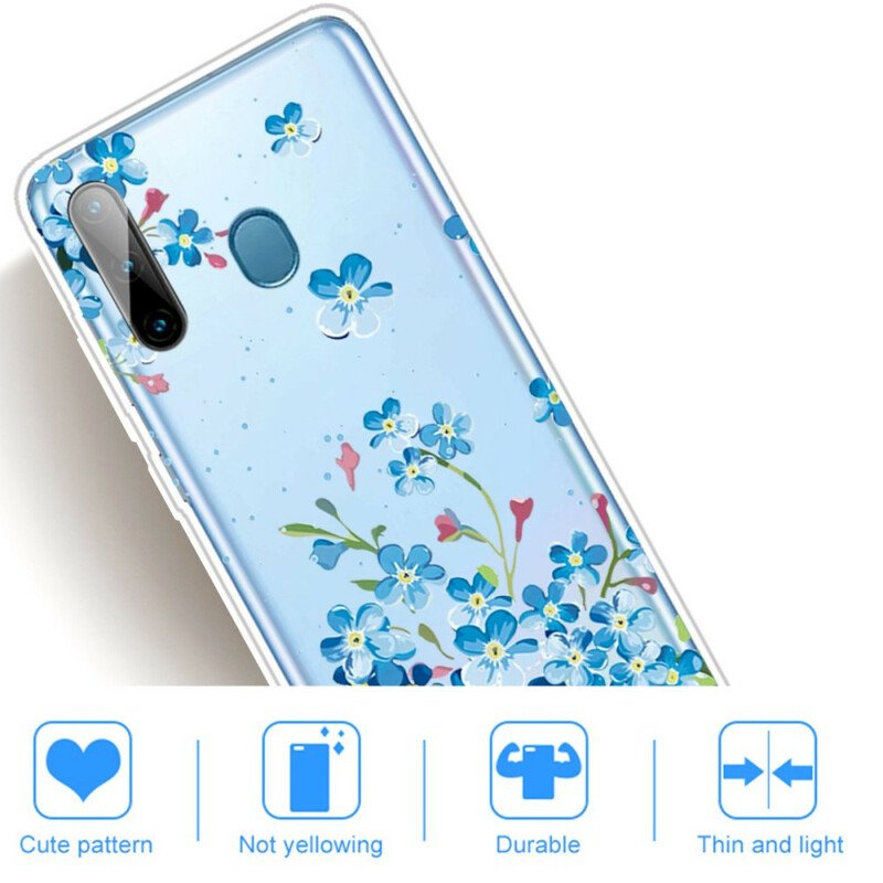 Mobilskal Samsung Galaxy M11 Blå Blommor