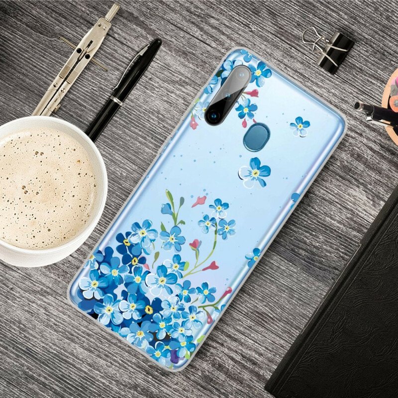 Mobilskal Samsung Galaxy M11 Blå Blommor