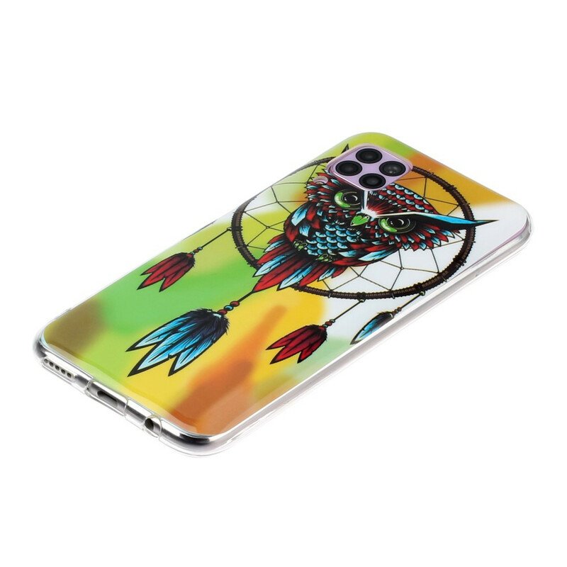 Skal Huawei P40 Lite Fluorescerande Owl Dream Catcher