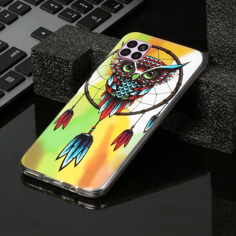 Skal Huawei P40 Lite Fluorescerande Owl Dream Catcher