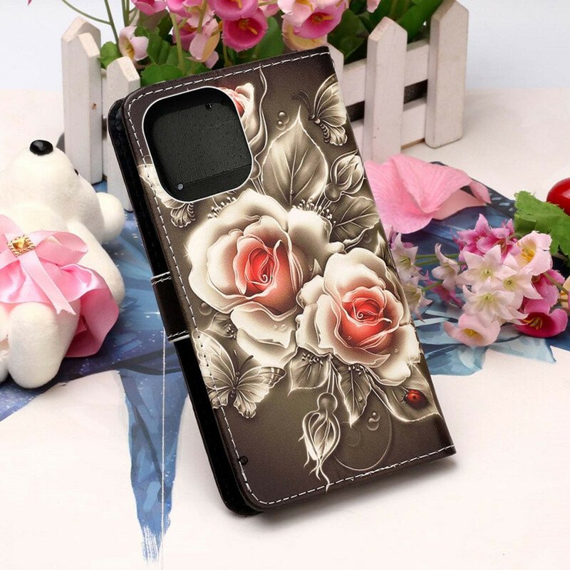 Fodral iPhone 13 Pro Gyllene Rosor