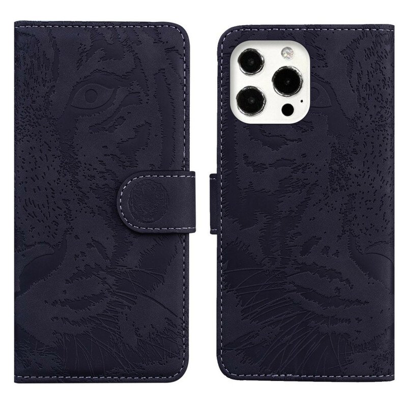 Folio-fodral iPhone 13 Pro Tiger Face Print