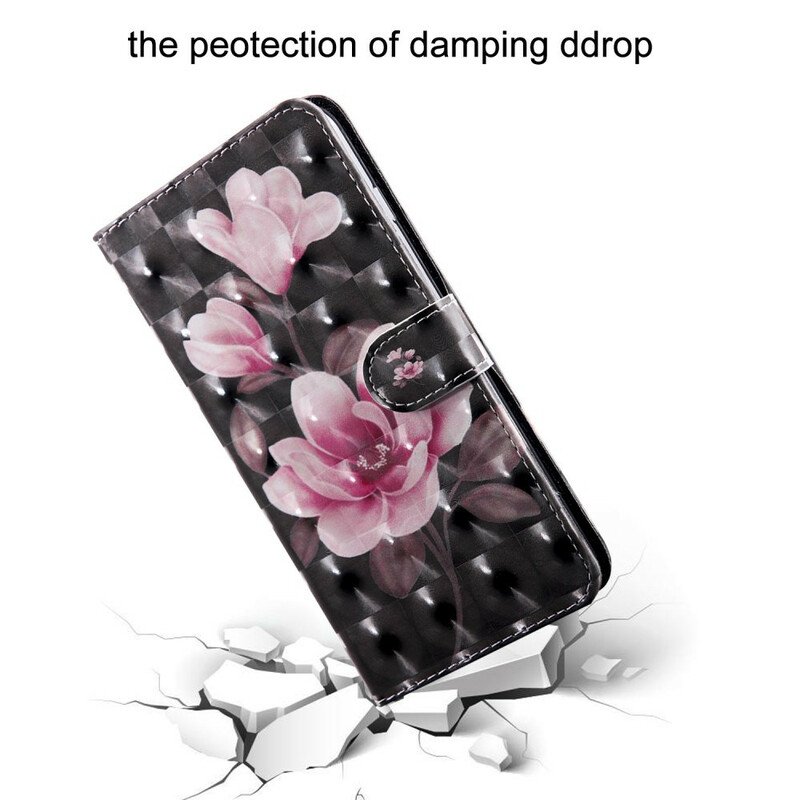 Läderfodral iPhone 13 Pro Ljus Fläckblommor Blommar