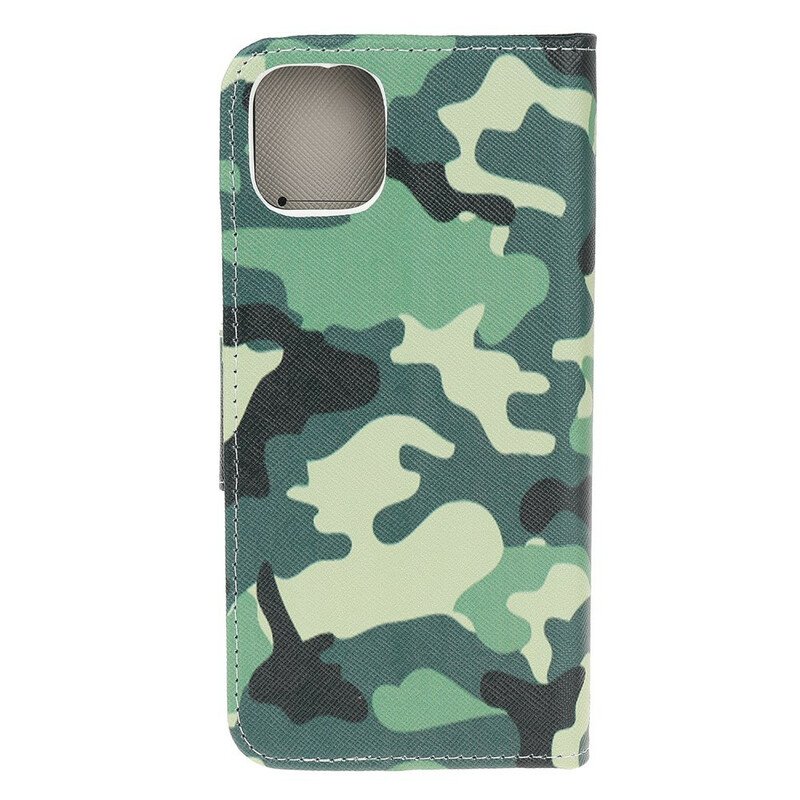 Läderfodral iPhone 13 Pro Militärt Kamouflage