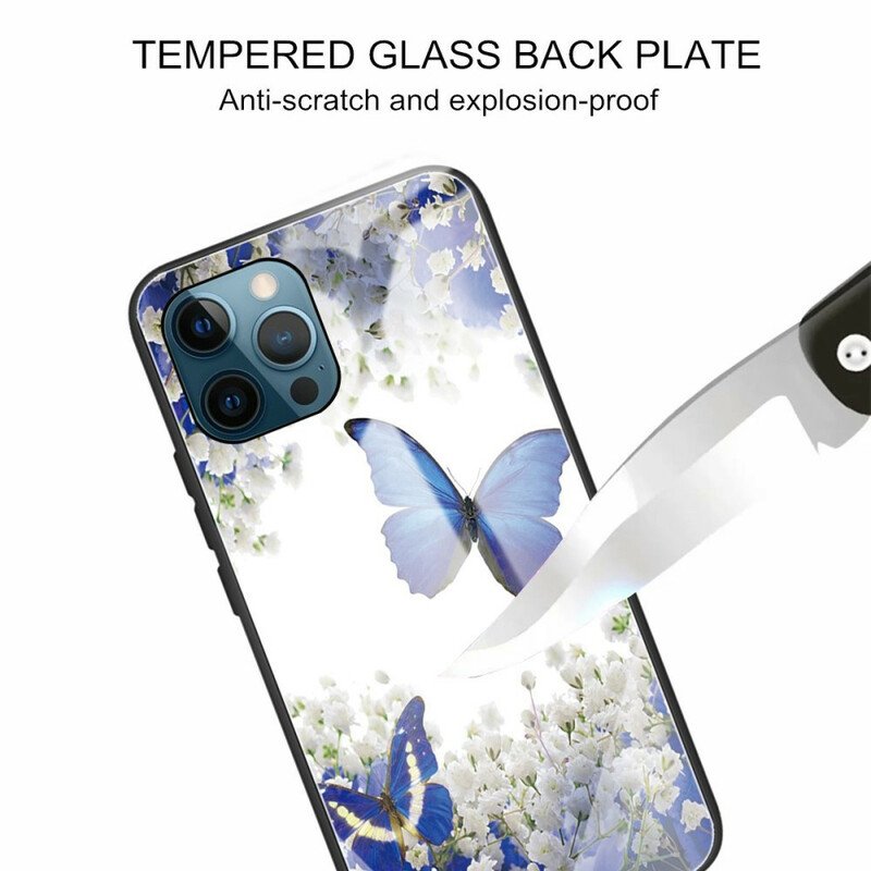 Mobilskal iPhone 13 Pro Fjärilar Design Härdat Glas