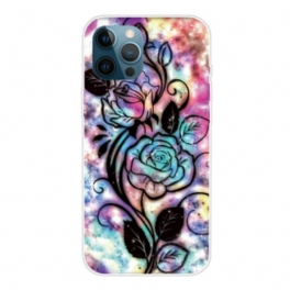 Mobilskal iPhone 13 Pro Grafisk Blomma