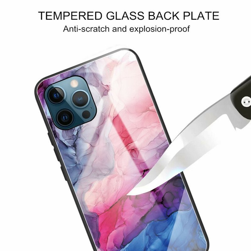 Mobilskal iPhone 13 Pro Marmor Härdat Glas