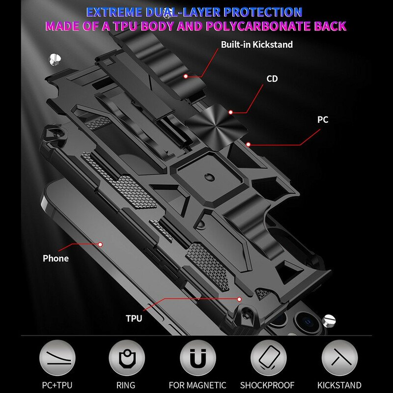 Skal iPhone 13 Pro Avtagbar Resistent Militär