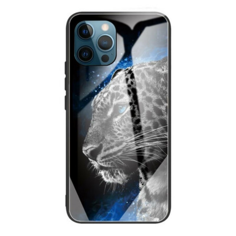 Skal iPhone 13 Pro Feline Face Härdat Glas