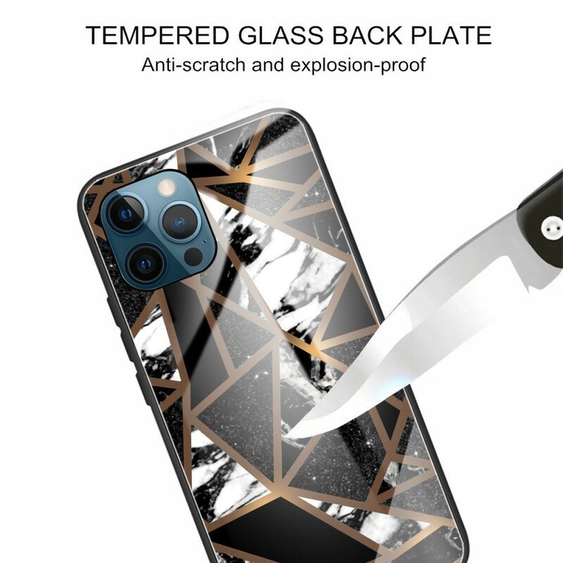 Skal iPhone 13 Pro Geometri Marmor Härdat Glas