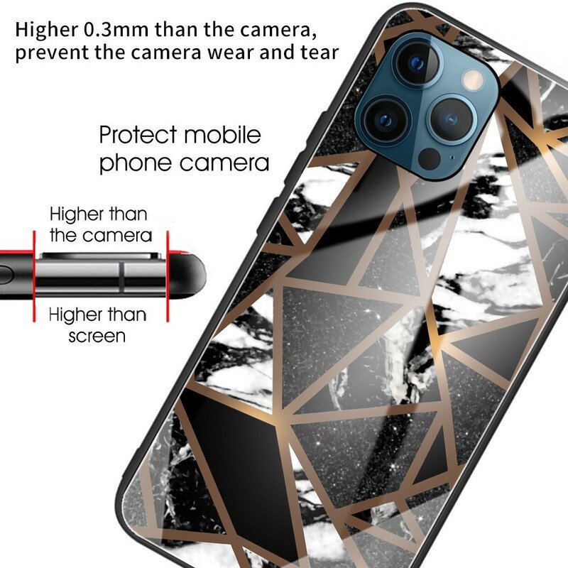 Skal iPhone 13 Pro Geometri Marmor Härdat Glas