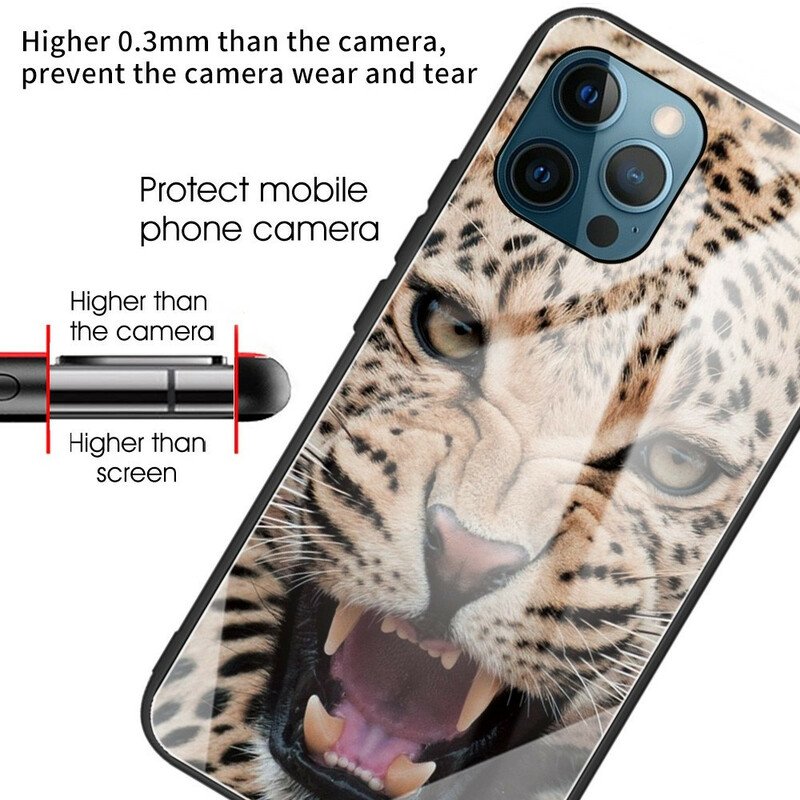 Skal iPhone 13 Pro Leopard Härdat Glas