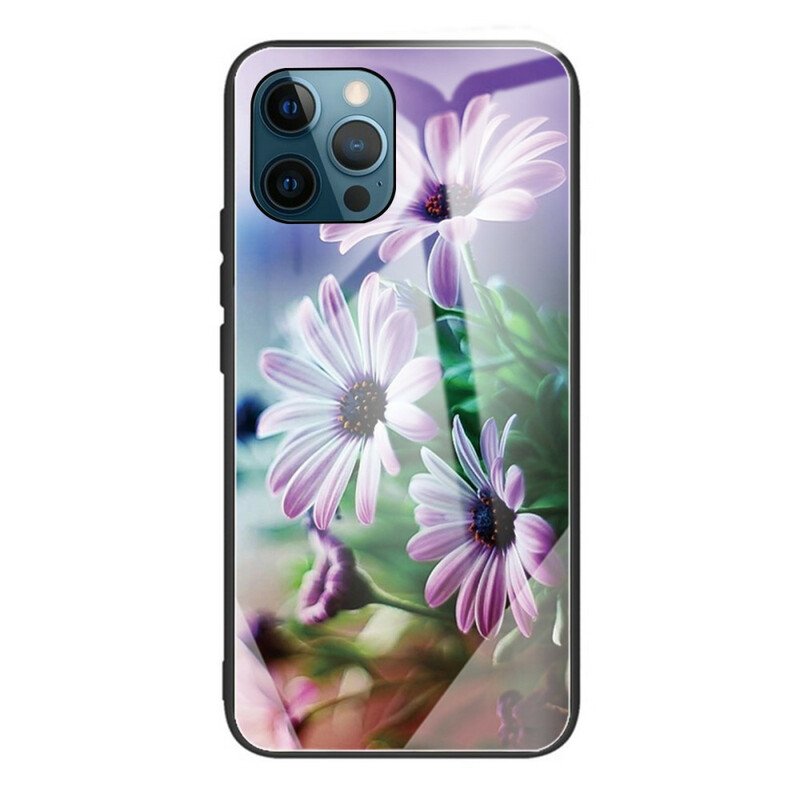 Skal iPhone 13 Pro Realistiska Blommor I Härdat Glas