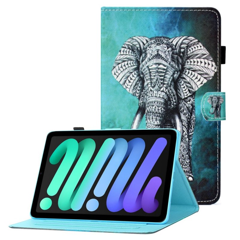 Fodral iPad Mini 6 (2021) Tribal Elefant