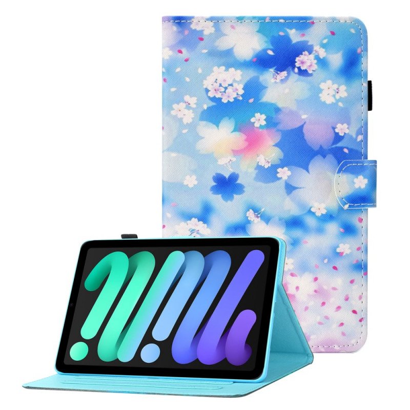 Folio-fodral iPad Mini 6 (2021) Akvarell Blommor