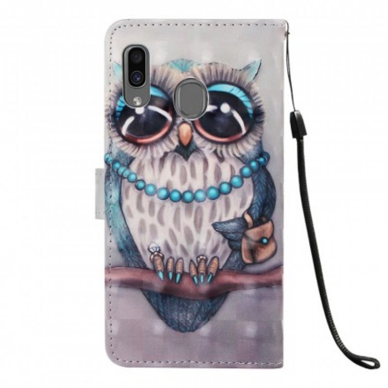 Fodral Samsung Galaxy A30 Med Kedjar Miss Owl Med Rem