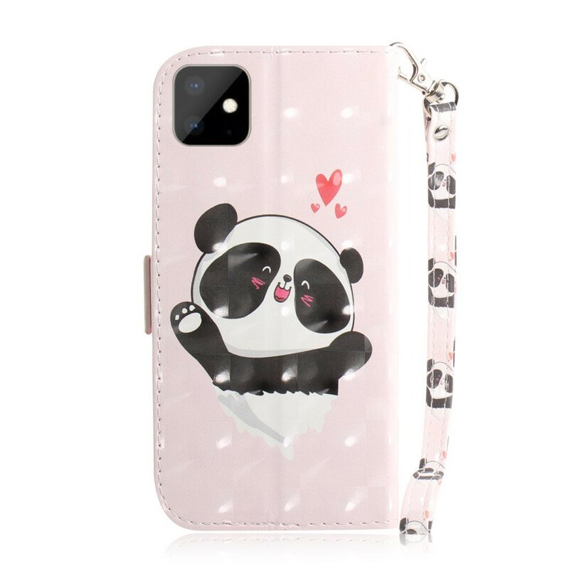 Fodral iPhone 11 Med Kedjar Panda Love Med Snodd