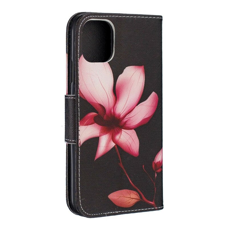 Folio-fodral iPhone 11 Rosa Blomma