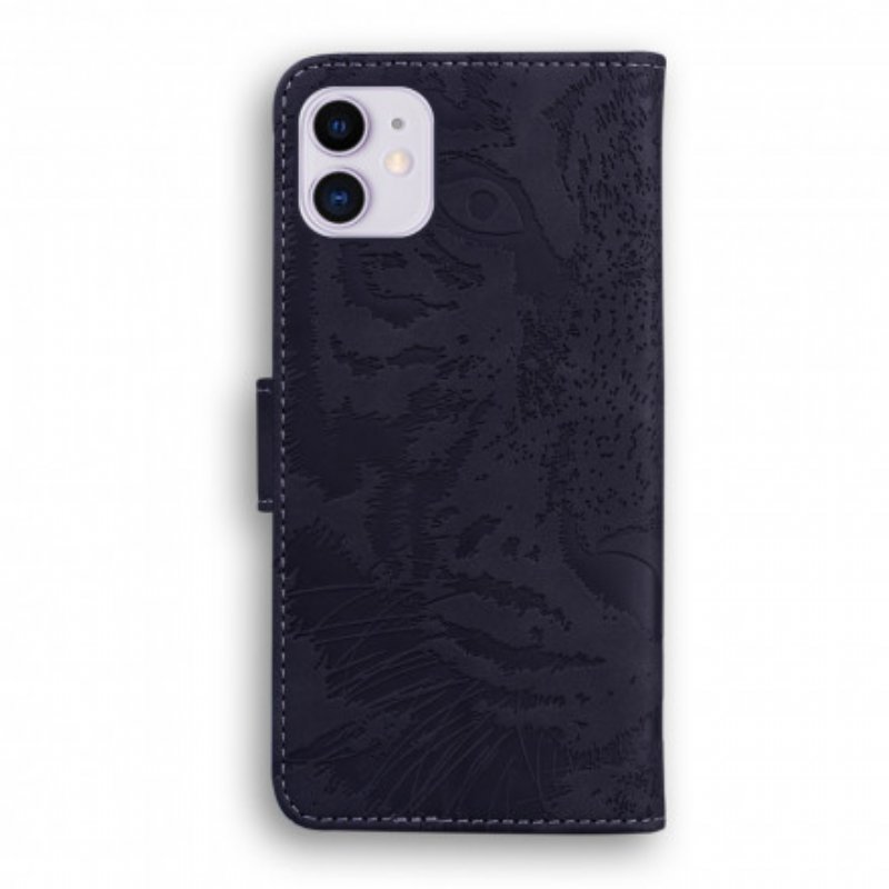 Folio-fodral iPhone 11 Tiger Face Print