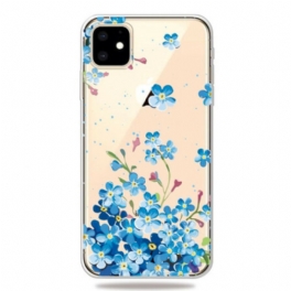 Mobilskal iPhone 11 Bukett Blå Blommor