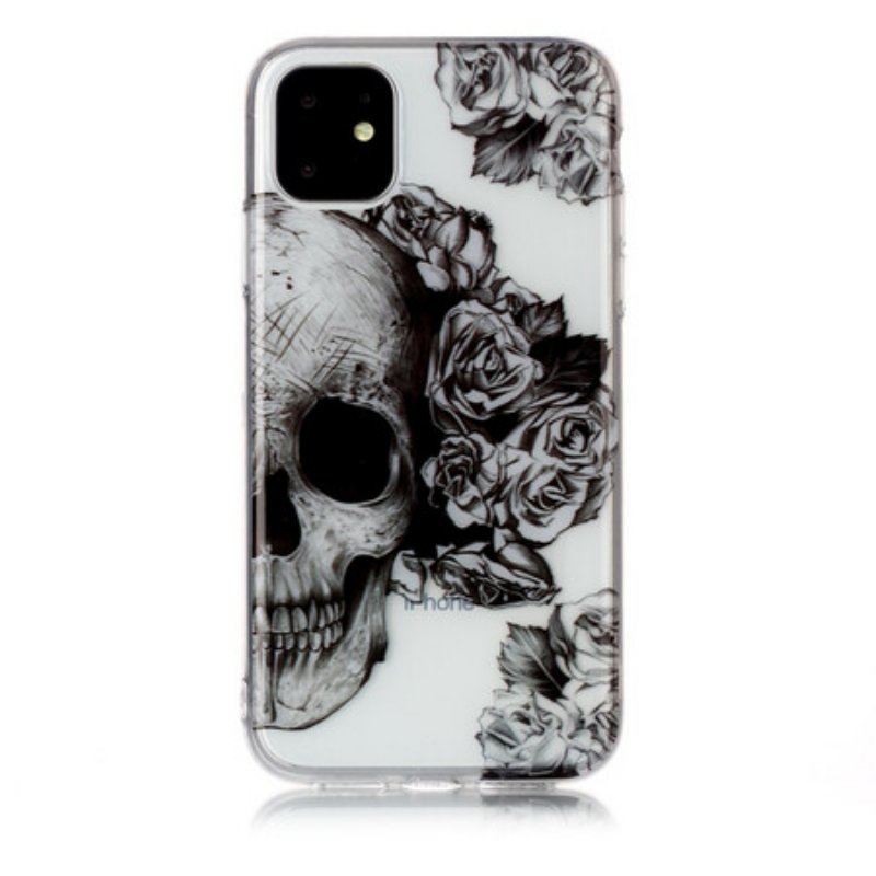 Skal iPhone 11 Transparent Blommig Skalle