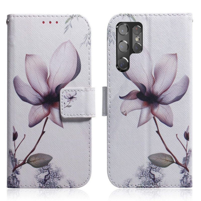 Fodral Samsung Galaxy S22 Ultra 5G Blomma Dusty Pink