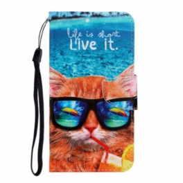 Fodral Samsung Galaxy S22 Ultra 5G Med Kedjar Cat Live It Strappy