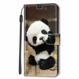 Fodral Samsung Galaxy S22 Ultra 5G Med Kedjar Spela Little Panda With Strap