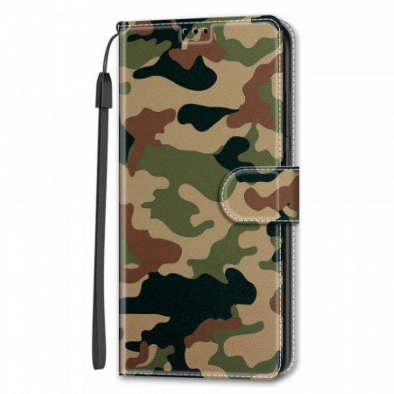 Folio-fodral Samsung Galaxy S22 Ultra 5G Militärt Kamouflage