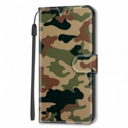 Folio-fodral Samsung Galaxy S22 Ultra 5G Militärt Kamouflage