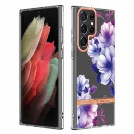 Mobilskal Samsung Galaxy S22 Ultra 5G Blommor Lev Det Liv Du Älskar