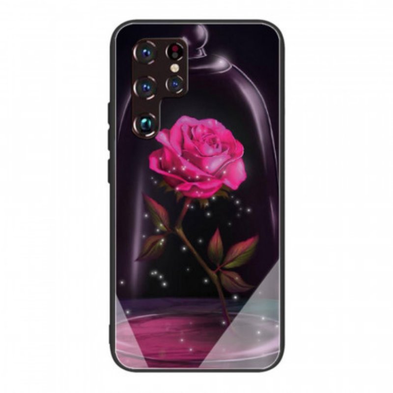 Mobilskal Samsung Galaxy S22 Ultra 5G Magiskt Rosa Härdat Glas