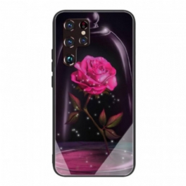 Mobilskal Samsung Galaxy S22 Ultra 5G Magiskt Rosa Härdat Glas