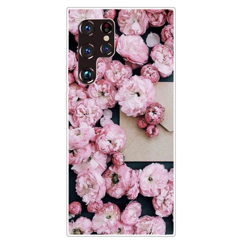 Skal Samsung Galaxy S22 Ultra 5G Rosa Blommor