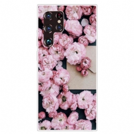 Skal Samsung Galaxy S22 Ultra 5G Rosa Blommor