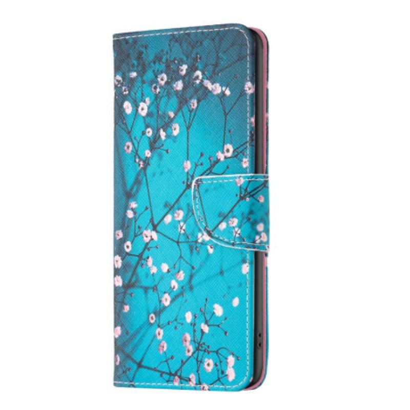 Läderfodral Sony Xperia 1 Vi Telefonfodral Blommande Grenar