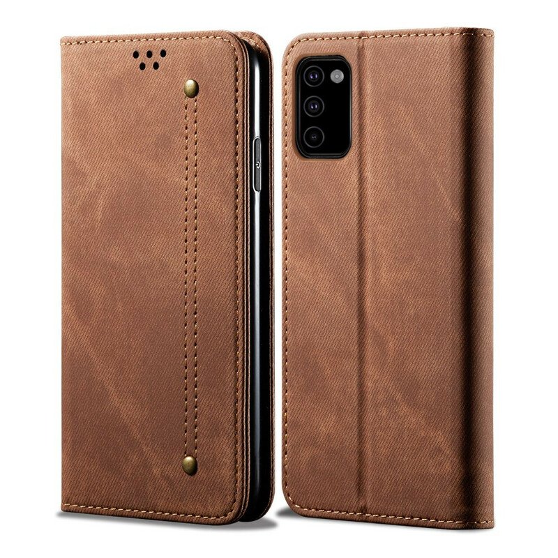 Folio-fodral Samsung Galaxy M51 Läderfodral Denim Tyg