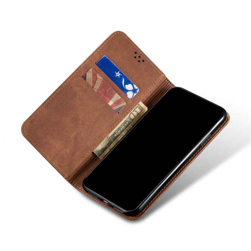 Folio-fodral Samsung Galaxy M51 Läderfodral Denim Tyg