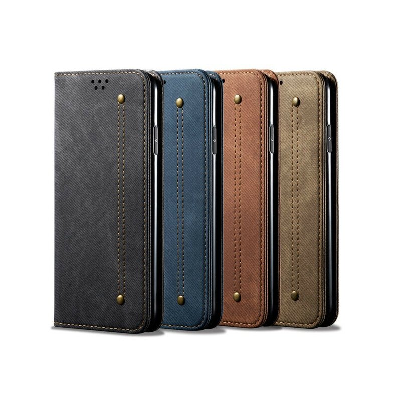 Folio-fodral Samsung Galaxy M51 Läderfodral Denim Tyg