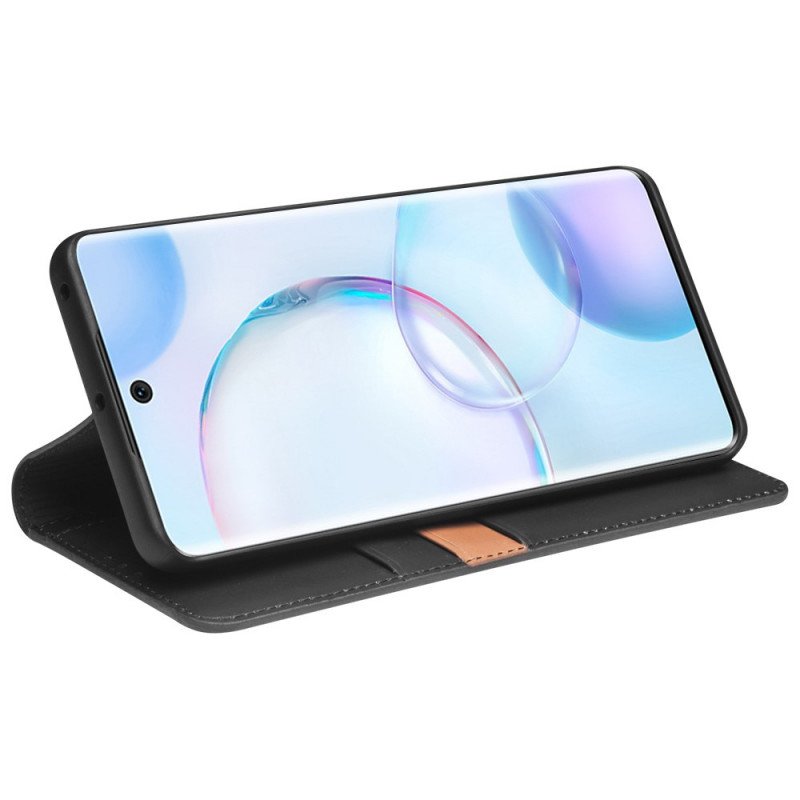 Folio-fodral Huawei Nova 9 Läderfodral Äkta Qialino-läder