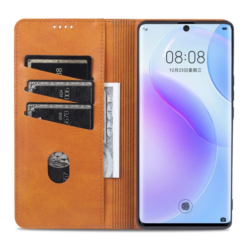 Folio-fodral Huawei Nova 9 Läderfodral Azns Läder Styling