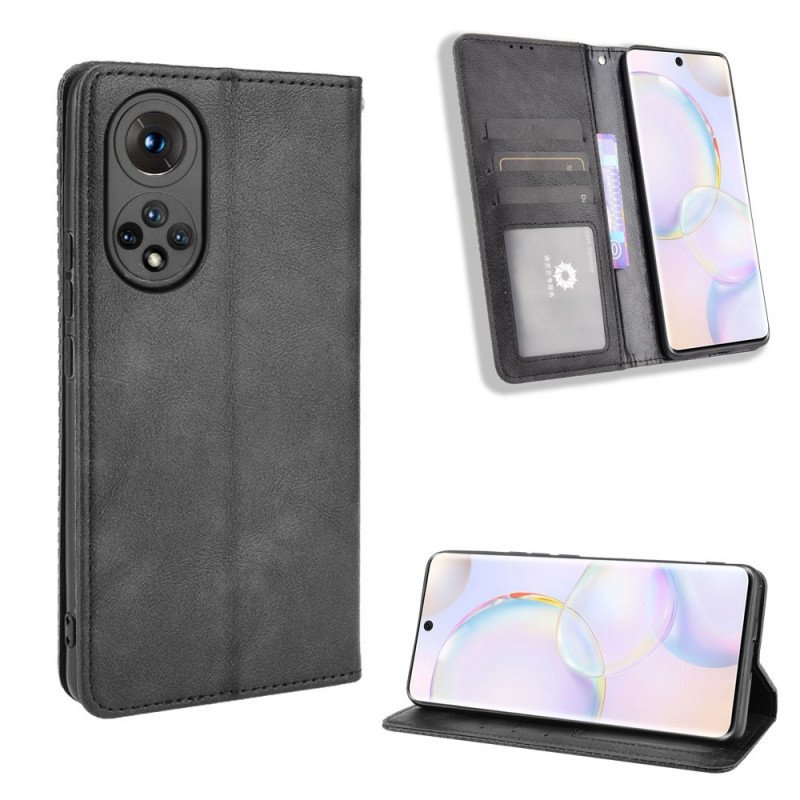 Folio-fodral Huawei Nova 9 Läderfodral Stiliserad Vintage Lädereffekt