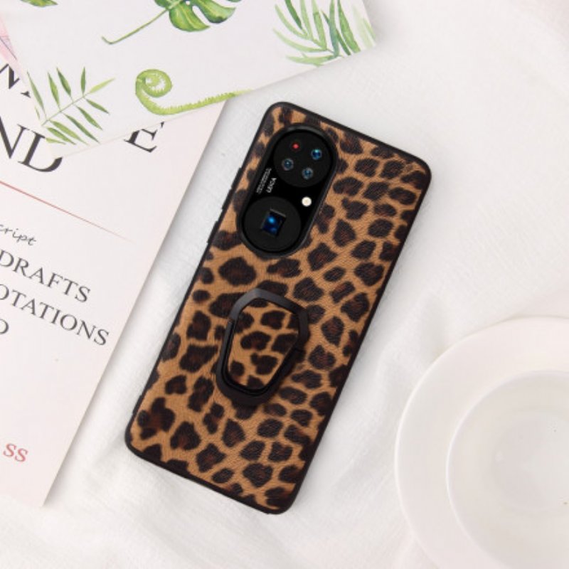 Skal Huawei P50 Ringstöd I Leopardstil