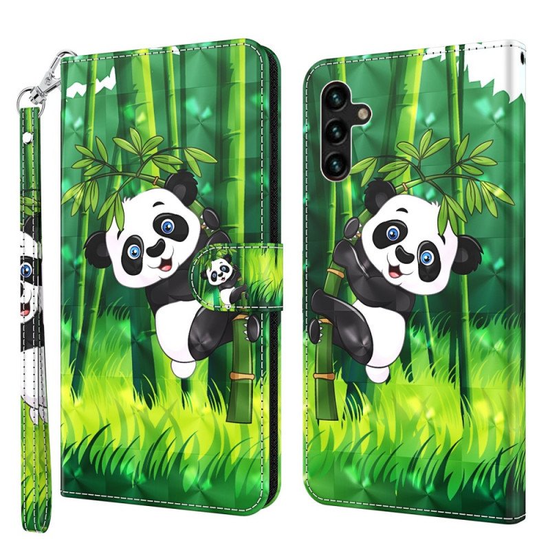 Fodral Samsung Galaxy A13 5G / A04s Panda Och Bambu